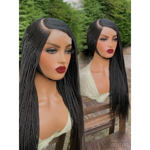 PREORDER*Closure Fulani Cornrows Off Black Box Braids 28”