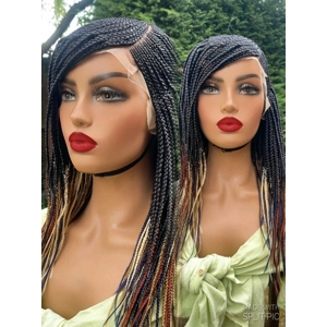 PREORDER*Braided wig Small braids wig lace wig ombre black Closure braided wig 14