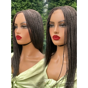 PREORDER*Braided Wig Brown Micro Braids 14”