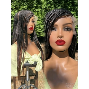 PREORDER*Ombre Braided Wig Lace Frontal Cornrow Off Black Braids Wig 22”