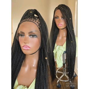 PREORDER*Full Lace Synthetic Braided Wig Tiny Braids Off Black 40