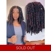 READY TO SHIP*Full Density Black Copper Red Butterfly Locs Braided Lace Braid Wig 10”