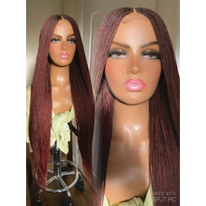 PREORDER*Braided Wig Hand Made Braided Lace Tiny Micro Twists Braid Wig Synthetic Closure