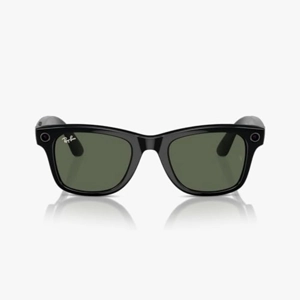 Ray-Ban Stories Wayfarer Smart Glasses Shiny Black Frame Classic Green G-15 Lens