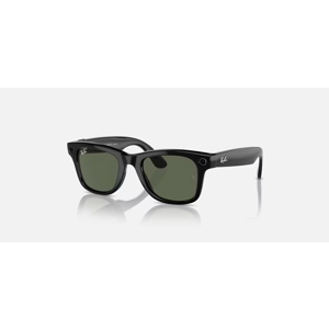 Ray-Ban Stories Wayfarer Smart Glasses Shiny Black Frame Classic Green G-15 Lens