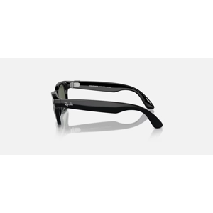 Ray-Ban Stories Wayfarer Smart Glasses Shiny Black Frame Classic Green G-15 Lens