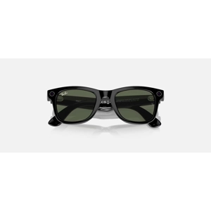 Ray-Ban Stories Wayfarer Smart Glasses Shiny Black Frame Classic Green G-15 Lens