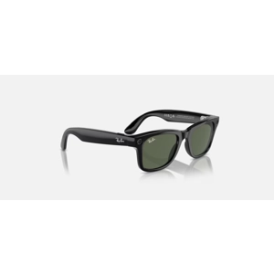 Ray-Ban Stories Wayfarer Smart Glasses Shiny Black Frame Classic Green G-15 Lens