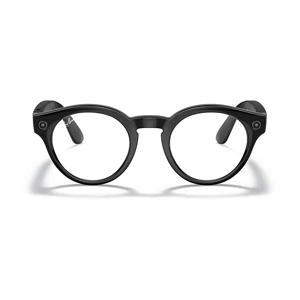 Ray-Ban Stories Round RW4003 Smart Glasses Shiny Black Frame Transitions Brown Lens