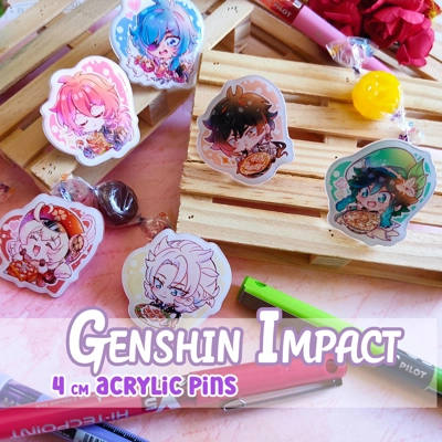 Acrylic Pins- Genshin impact title=
