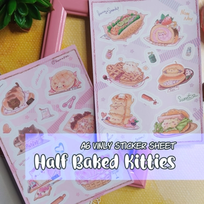 Sticker Sheet - Gatróspidos half baked kitties title=
