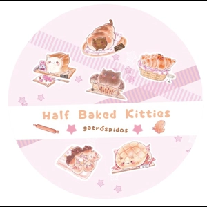 Washi Tape - Half Baked Kitties - Gatróspidos
