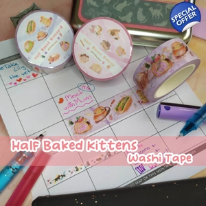 Washi Tape - Half Baked Kitties - Gatróspidos
