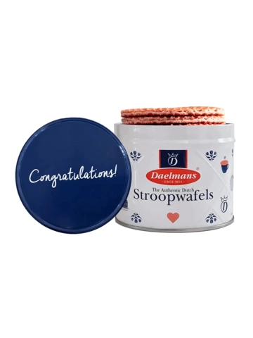 Daelmans caramel stroopwafels in ‘Congratulations!’ tin 荷式華夫餅罐庄330 gm