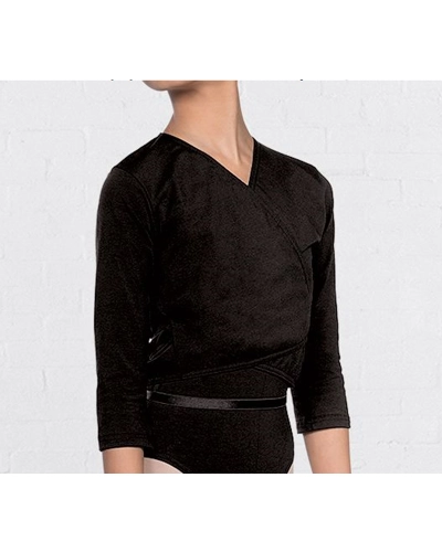 Black Cotton Wrap Cardigan