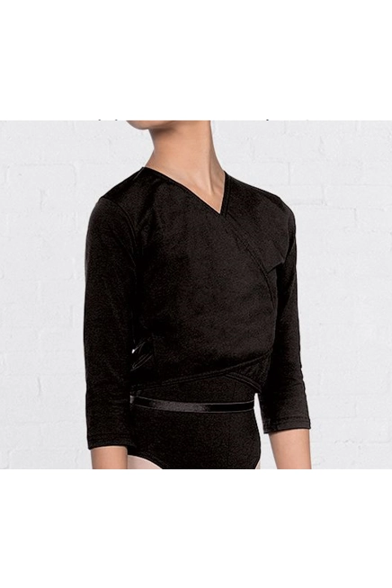 Black Cotton Wrap Cardigan