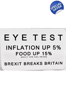100 sticker roll 'EYE TEST' brexit sticker