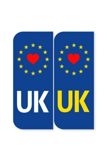 Car Number Plate UK Love EU Sticker