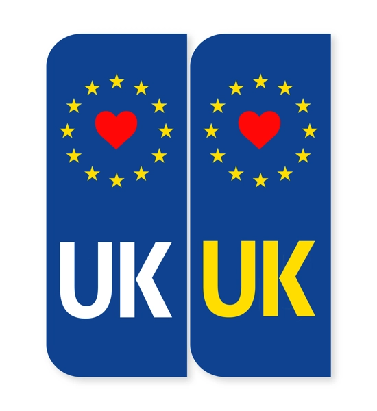 Car Number Plate UK Love EU Sticker Car Number Plate UK Love EU Sticker