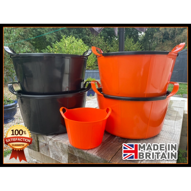 product Image for Orange & Black Feed bucket set