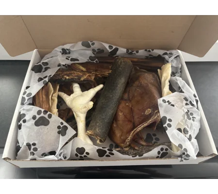 Dried dog treat selection box