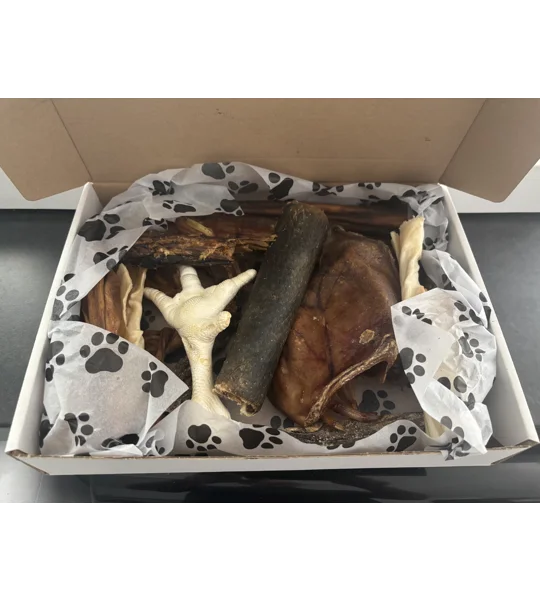 Dried dog treat selection box