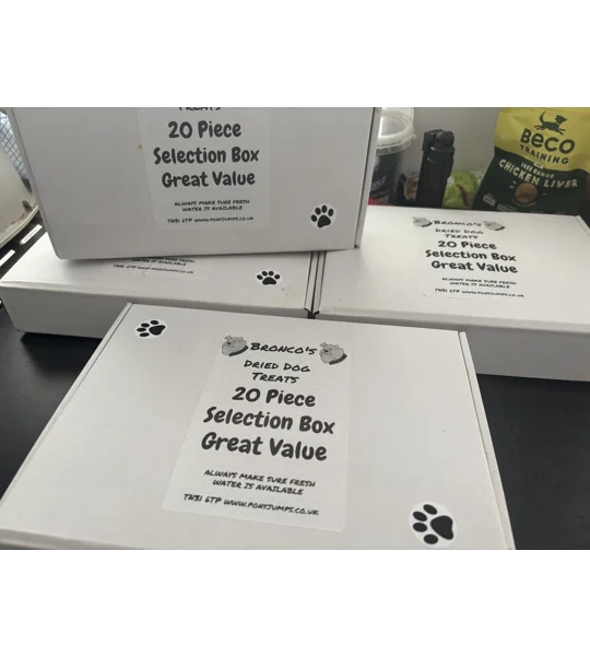 Dried dog treat selection box