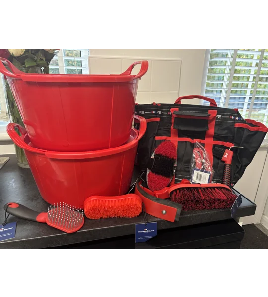 Red buckets & Grooming set