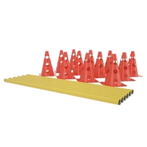 Dog agility cones and poles