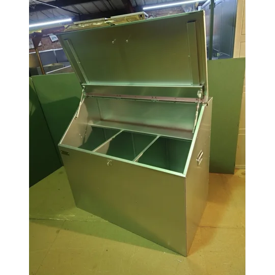 Sloped 3 compartment Feed Storage Bin