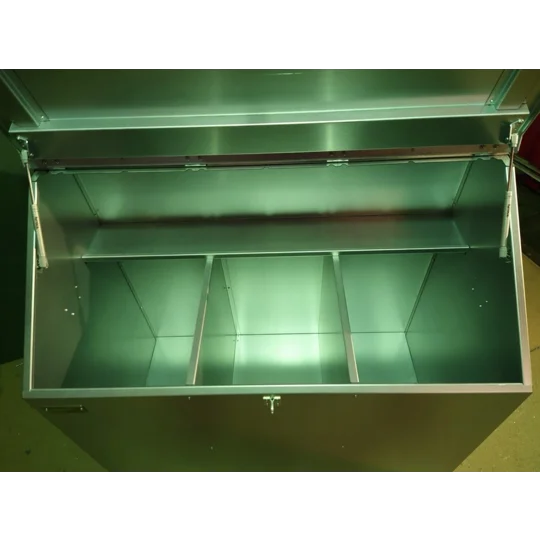 Sloped 3 compartment Feed Storage Bin
