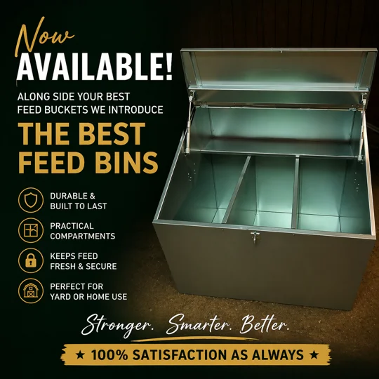 Sloped 3 compartment Feed Storage Bin