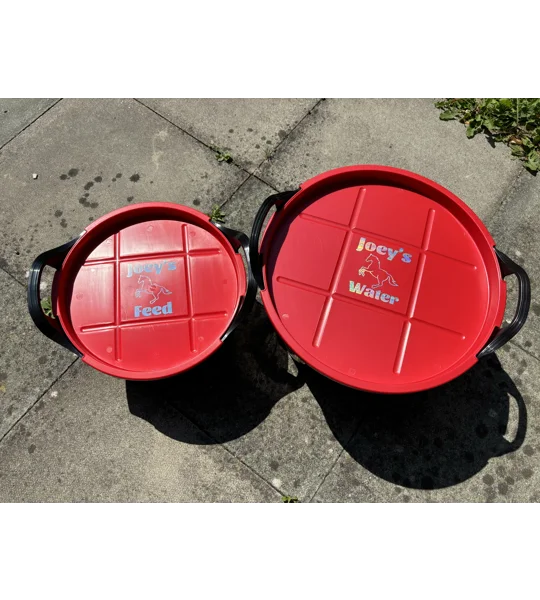 Personalised feed & Water buckets