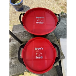 Personalised feed & Water buckets
