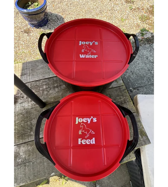 Personalised feed & Water buckets