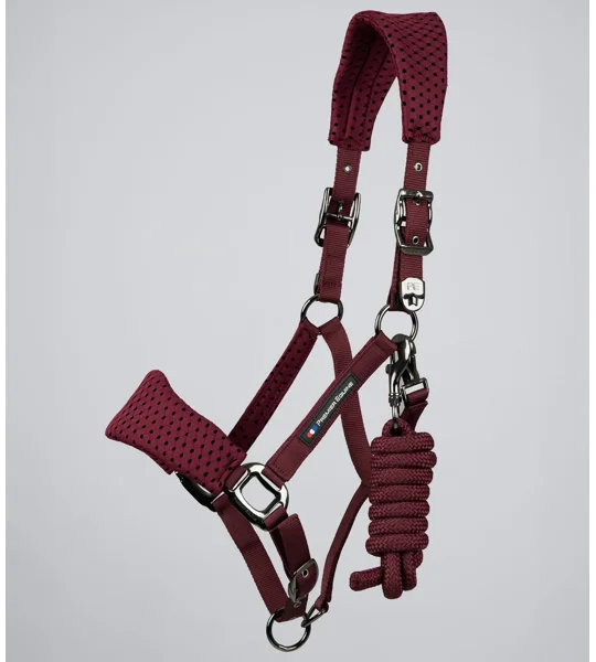 Necto 3D Mesh Head Collar with Lead Rope Burgundy