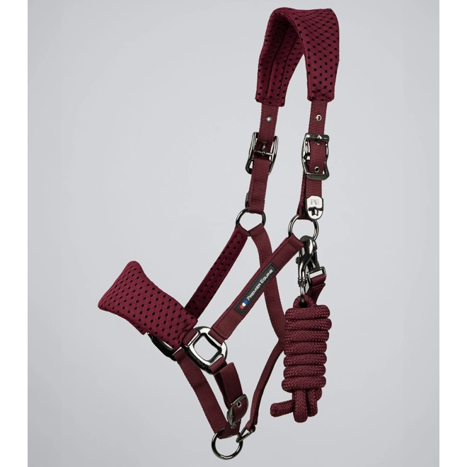 Additional Image for Necto 3D Mesh Head Collar with Lead Rope Burgundy