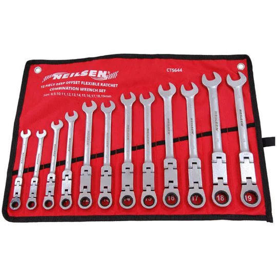 Swivel-Head Ratchet Spanner Set
