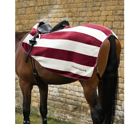 Vellus Horse Fleece Exercise Rug Burgundy/White