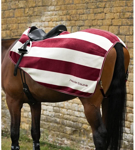 Vellus Horse Fleece Exercise Rug Burgundy/White