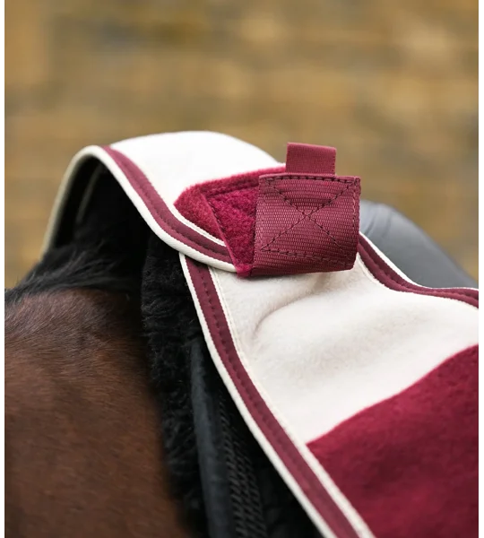 Vellus Horse Fleece Exercise Rug Burgundy/White