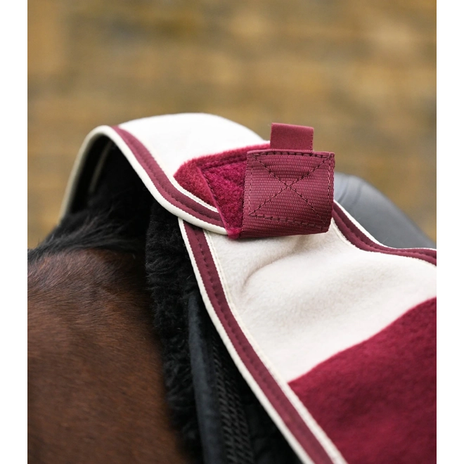Additional Image for Vellus Horse Fleece Exercise Rug Burgundy/White