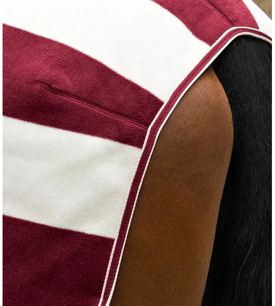 Vellus Horse Fleece Exercise Rug Burgundy/White