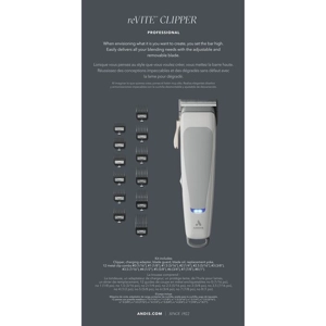 Andis reVITE Cordless Clipper - Grey