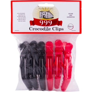 999 Crocodile Clips 6pcs - Black & Red