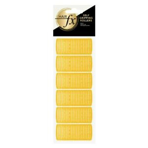 Hair FX Self Gripping Velcro Rollers - Yellow 32mm 6pk