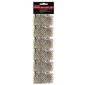 Swiss Hair Rollers - White 32mm 6pk