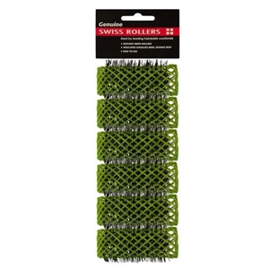 Swiss Hair Rollers - Green 25mm 6pk