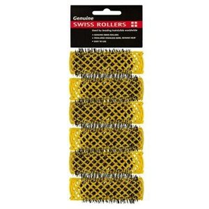 Swiss Hair Rollers - Yellow 20mm 6pk