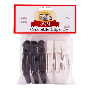 999 Crocodile Clips 6pcs - Black & White